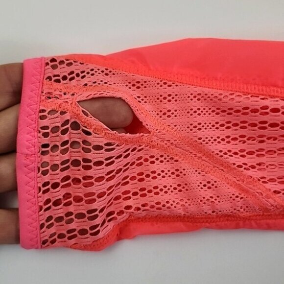 Lululemon Run Nothing To Hide Jacket Flash Coral Pink Mesh Panels Back Size 8 - Picture 8 of 13